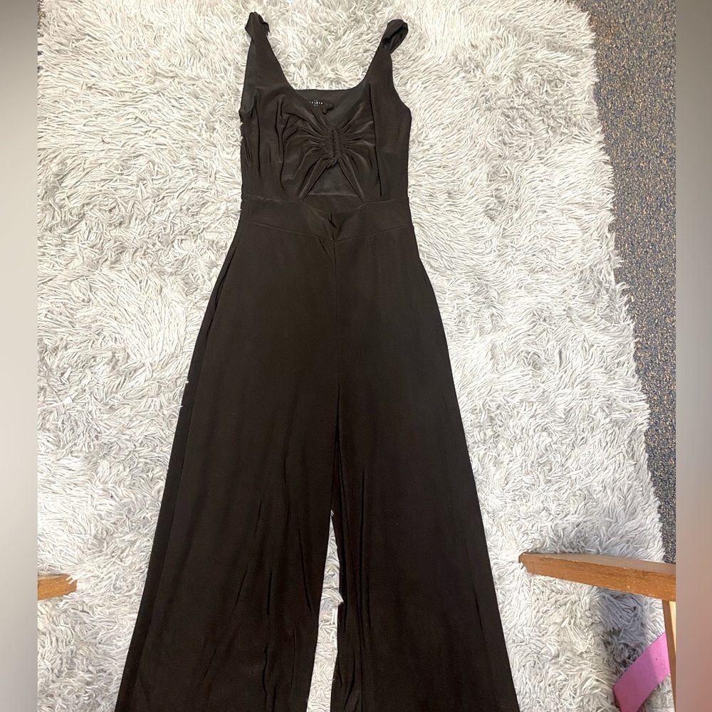 Wide leg solid jumpsuit